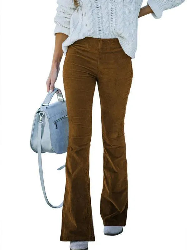 Loose Corduroy Flared Women Pants - Women Pants - LeStyleParfait
