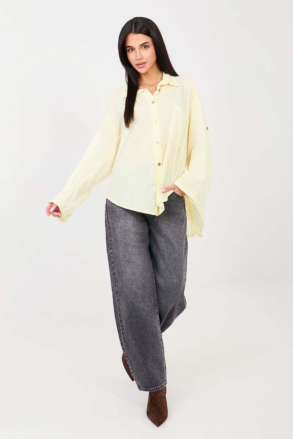 Loose Cotton Button Pocket Shirt-Women's Shirts-LeStyleParfait