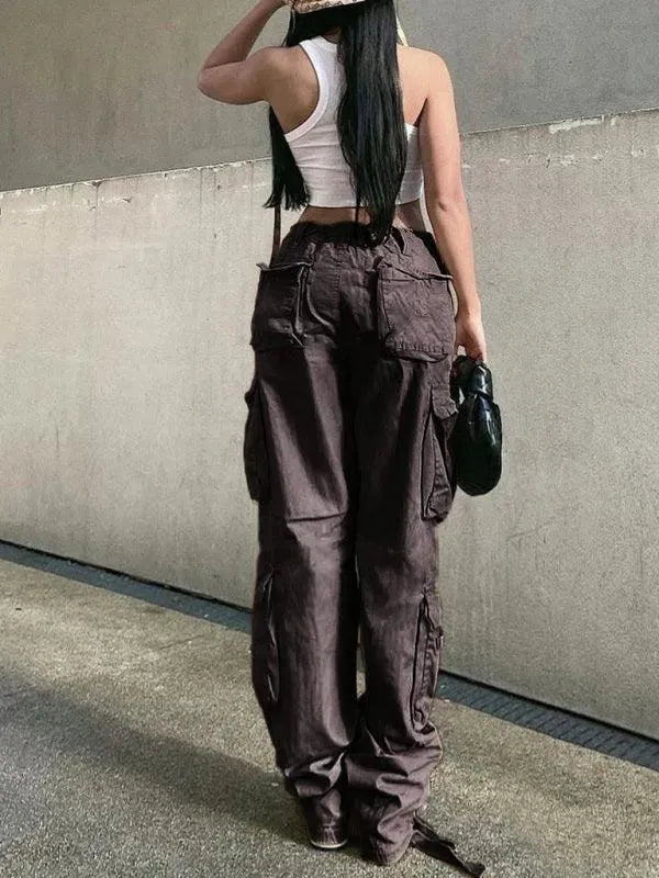 Loose Wide Leg Women Cargo Pants - Women Pants - LeStyleParfait