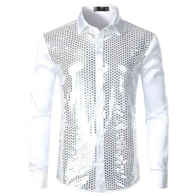 Luxury Sequins Silk Shirt For Men - Silk Shirt - LeStyleParfait