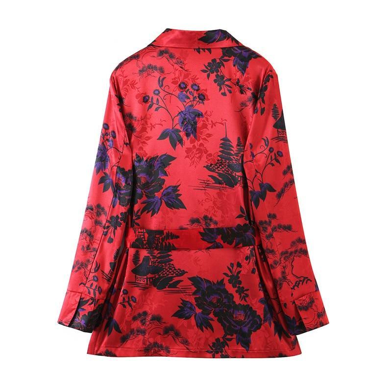 Maya Red Floral Blazer For Women - Blazer - LeStyleParfait Kenya