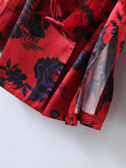 Maya Red Floral Blazer For Women - Blazer - LeStyleParfait Kenya