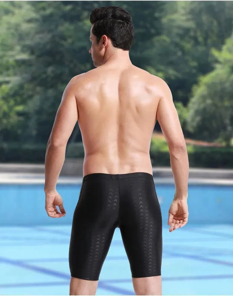 Men Black Sporty Swim Shorts fashion image