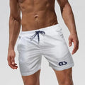 Men Black White Sporty Swim Shorts