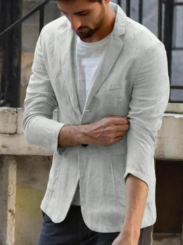 Men Blazer - Casual Linen Blazer - Linen Blazer - LeStyleParfait