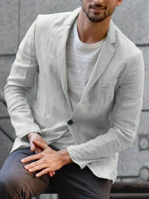 Men Blazer - Casual Linen Blazer - Linen Blazer - LeStyleParfait