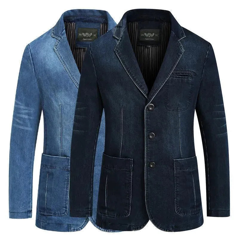 Men Blazer - Cowboy Denim Jeans Blazer - Denim Blazer - LeStyleParfait