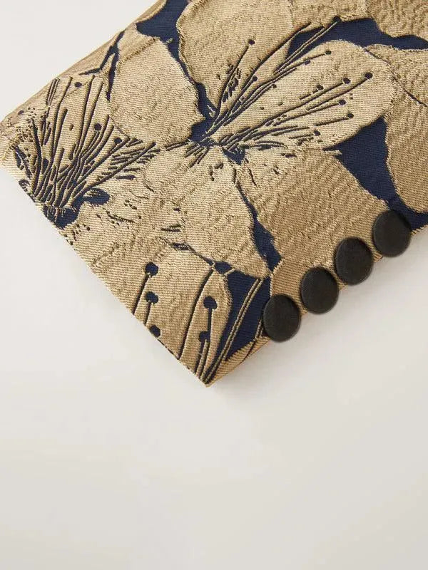 LeStyleParfait Men Blazer Tuxedo Blazers 1-Button V-Neck Long Sleeves Printed-Tuxedo Blazer