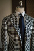 Men Blazer - Houndstooth Blazer - Checked Blazer - LeStyleParfait