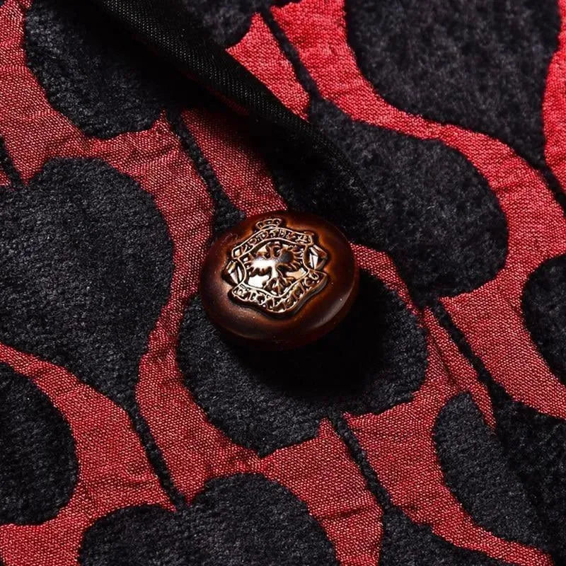 Men Blazer - Red Lapel Collar Tuxedo Blazer - Tuxedo Blazer - LeStyleParfait