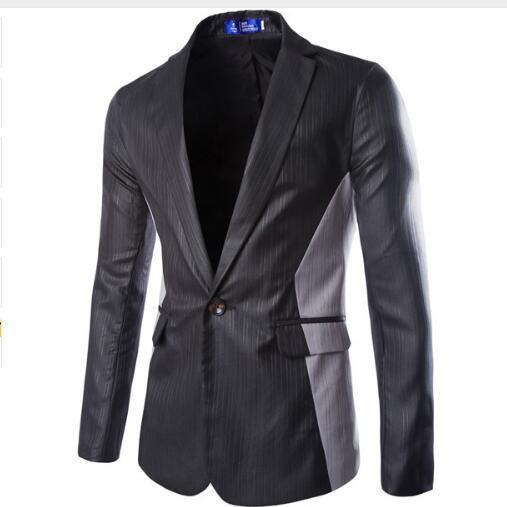 Men Blazers Single Button Casual Blazer, Black, White, Navy, Grey - Blazer - LeStyleParfait Kenya