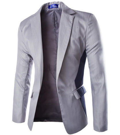 Men Blazers Single Button Casual Blazer, Black, White, Navy, Grey - Blazer - LeStyleParfait Kenya