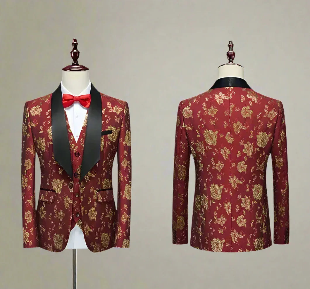 Ricardo Floral Tuxedo Suit - Three Piece Suit - Tuxedo Suit - LeStyleParfait
