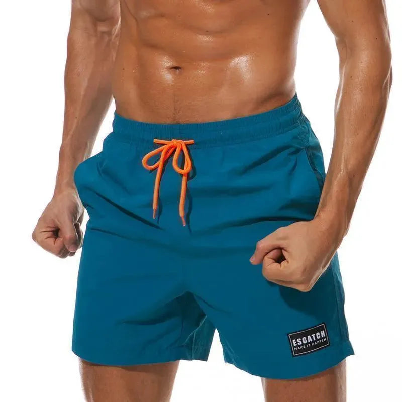 Men Blue Minimalist Swim Shorts