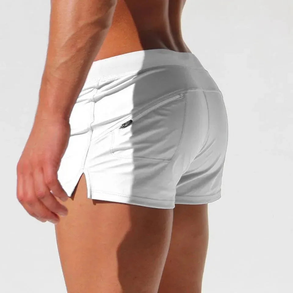 Men Blue White Sporty Swim Shorts fashion image