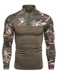 Men Camouflage High Neck Sports Tshirt-Men T-Shirt-LeStyleParfait