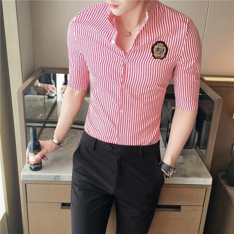 Men Casual Shirts Striped Brand Shirts Plus Size - Shirt - LeStyleParfait Kenya