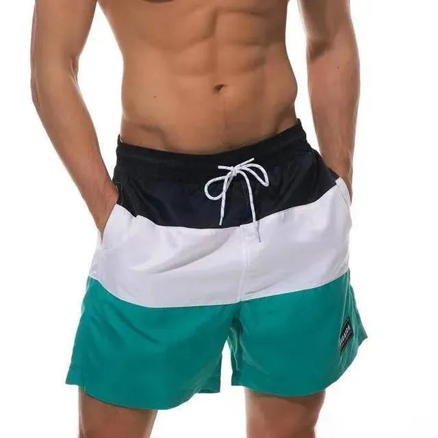 Men Colorblock Sporty Swim Shorts fashion image