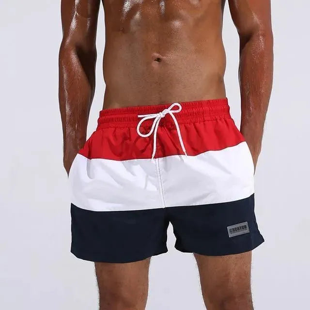 Men Colorblock Sporty Swim Shorts fashion image