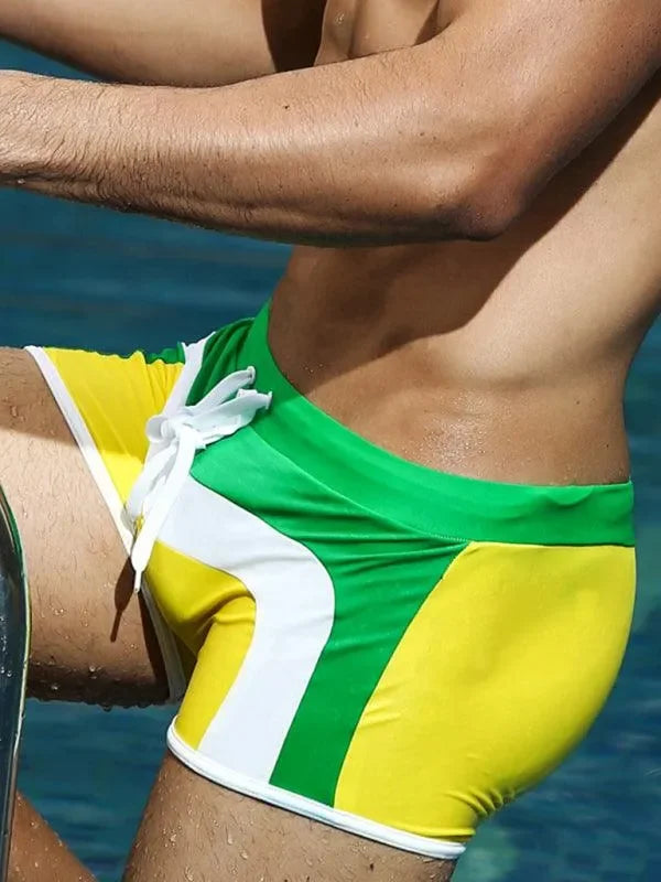 Men Colorblock Swim Shorts