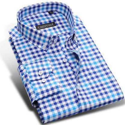 Men Dress Shirts, Long Sleeve Plaid Dress Shirts, High-quality 100% Cotton - Shirt - LeStyleParfait Kenya