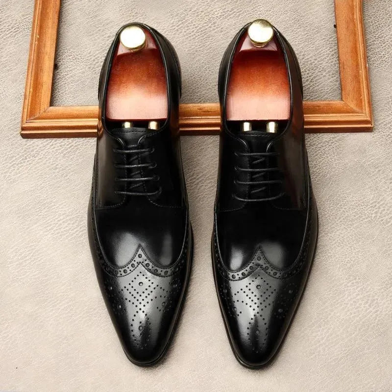 Men Dress Shoes - Edgardo Oxford Leather Shoes - Dress Shoes - LeStyleParfait
