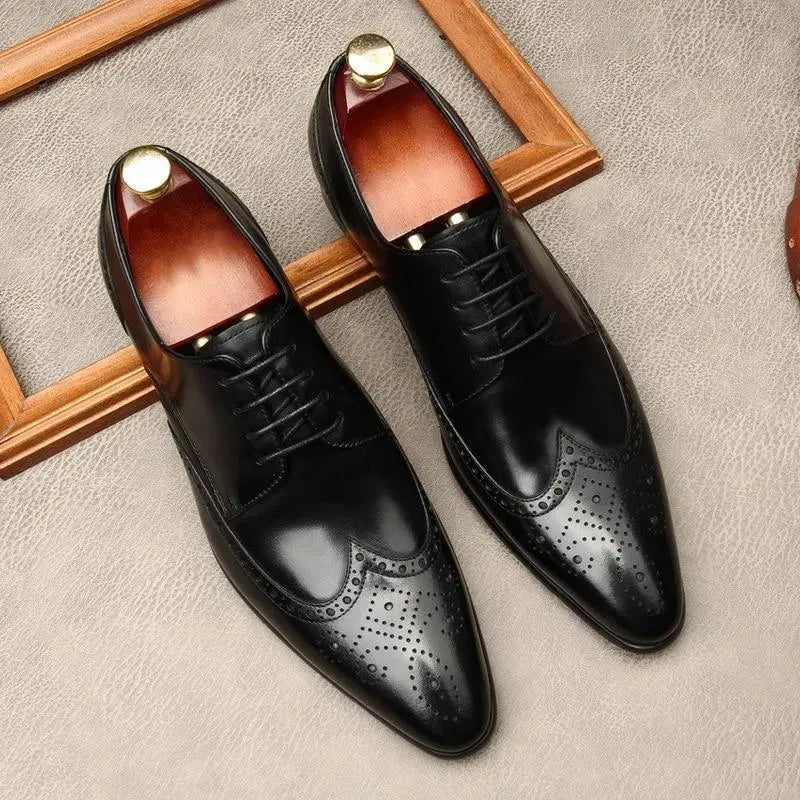Men Dress Shoes - Edgardo Oxford Leather Shoes - Dress Shoes - LeStyleParfait