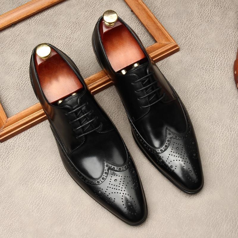 Men  Dress Shoes -  Edgardo Oxford Leather Shoes