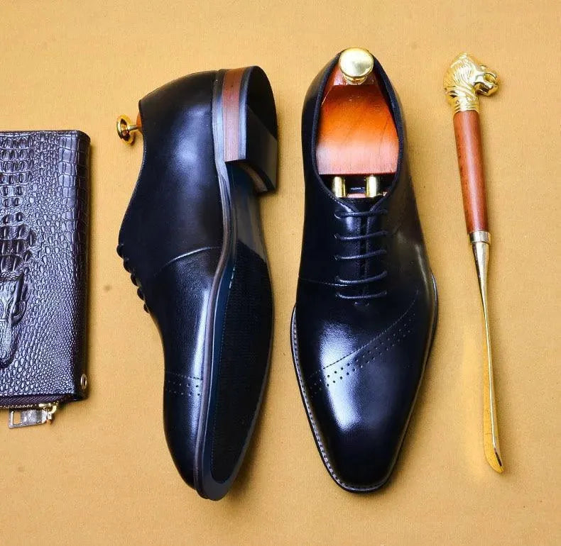 Men Dress Shoes - Salvatore Leather Oxford Shoes - Dress Shoes - LeStyleParfait