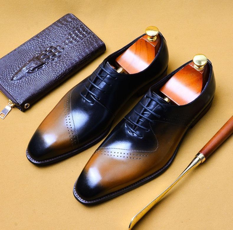 Men  Dress Shoes -  Salvatore Leather Oxford Shoes