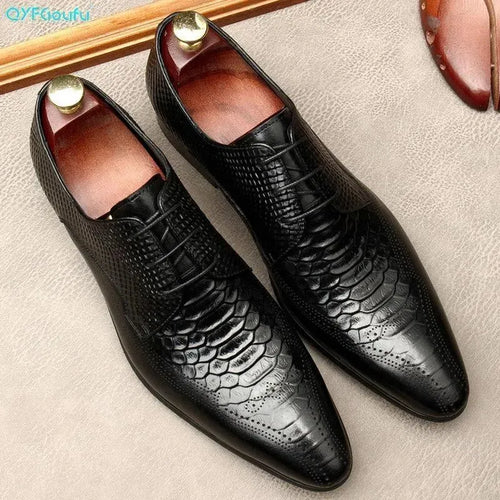 Men Dress Shoes - Silvio Serpentine Shoes - Dress Shoes - LeStyleParfait