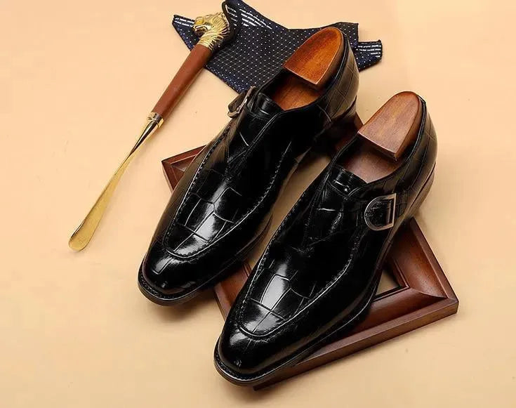 Men Dress Shoes - Teodoro Oxford Monk Strap Shoes - Dress Shoes - LeStyleParfait