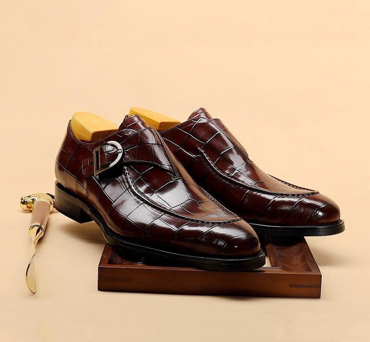 Men  Dress Shoes -  Teodoro Oxford Monk Strap Shoes