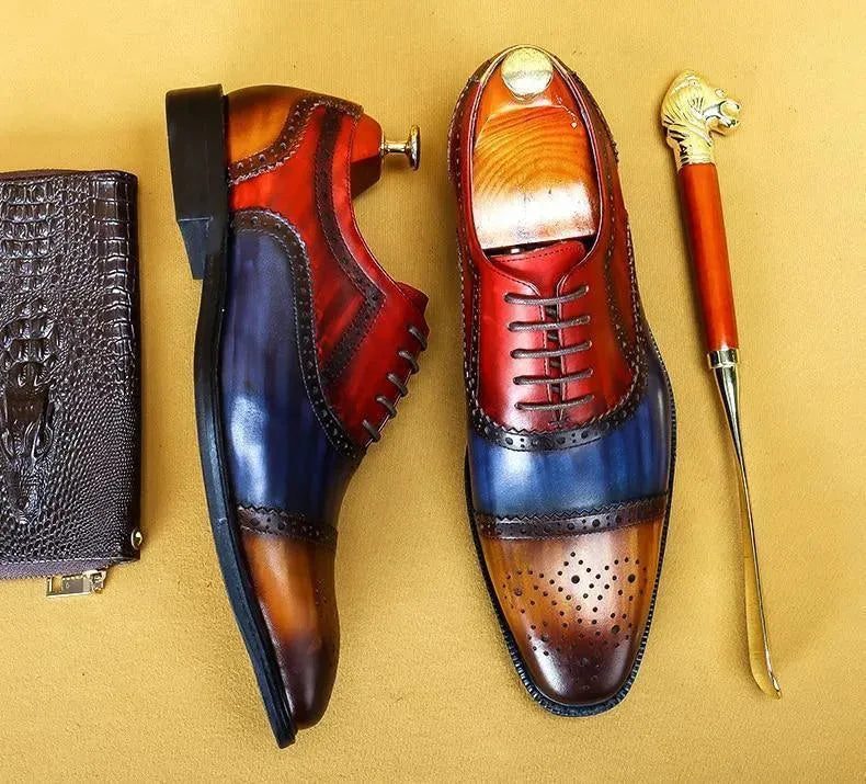 Men Dress Shoes - Timotio Leather Oxford Shoes - Dress Shoes - LeStyleParfait