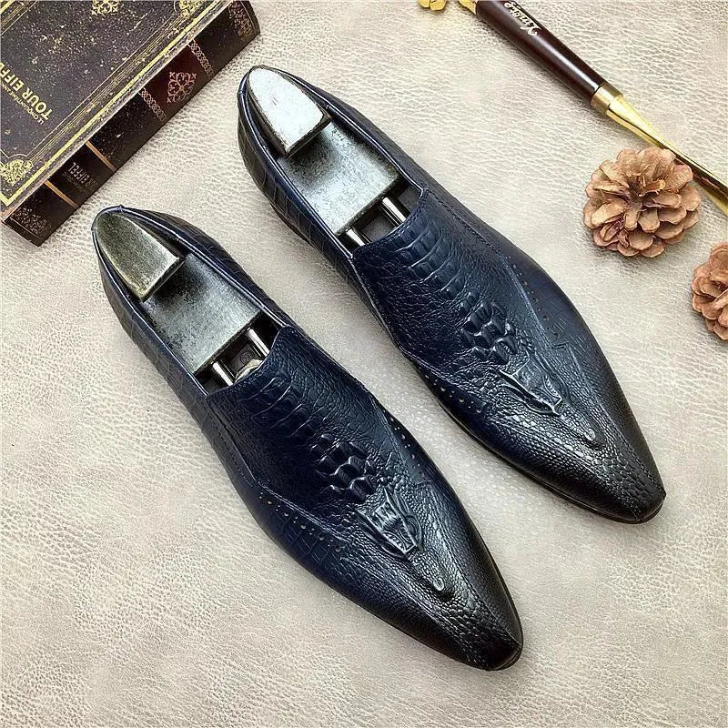 Men Dress Shoes - Ucello Pointed Toe Leather Shoes - Dress Shoes - LeStyleParfait