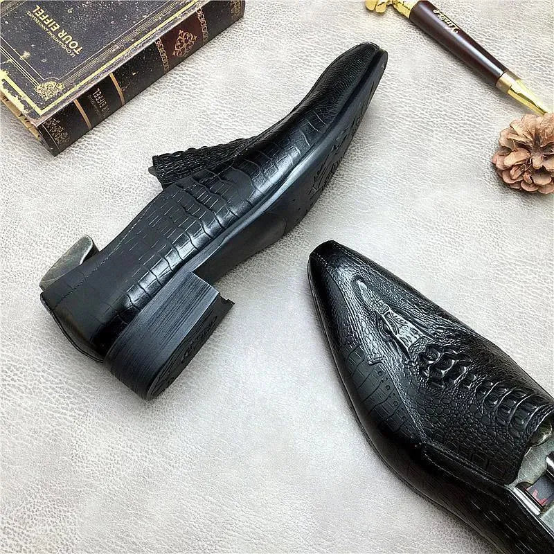 Men Dress Shoes - Ucello Pointed Toe Leather Shoes - Dress Shoes - LeStyleParfait