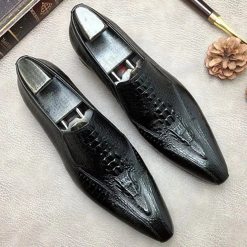 Men Dress Shoes - Ucello Pointed Toe Leather Shoes - Dress Shoes - LeStyleParfait