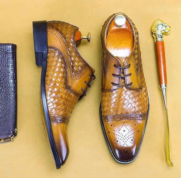 Men Dress Shoes - Urbano Leather Oxford Shoes - Dress Shoes - LeStyleParfait