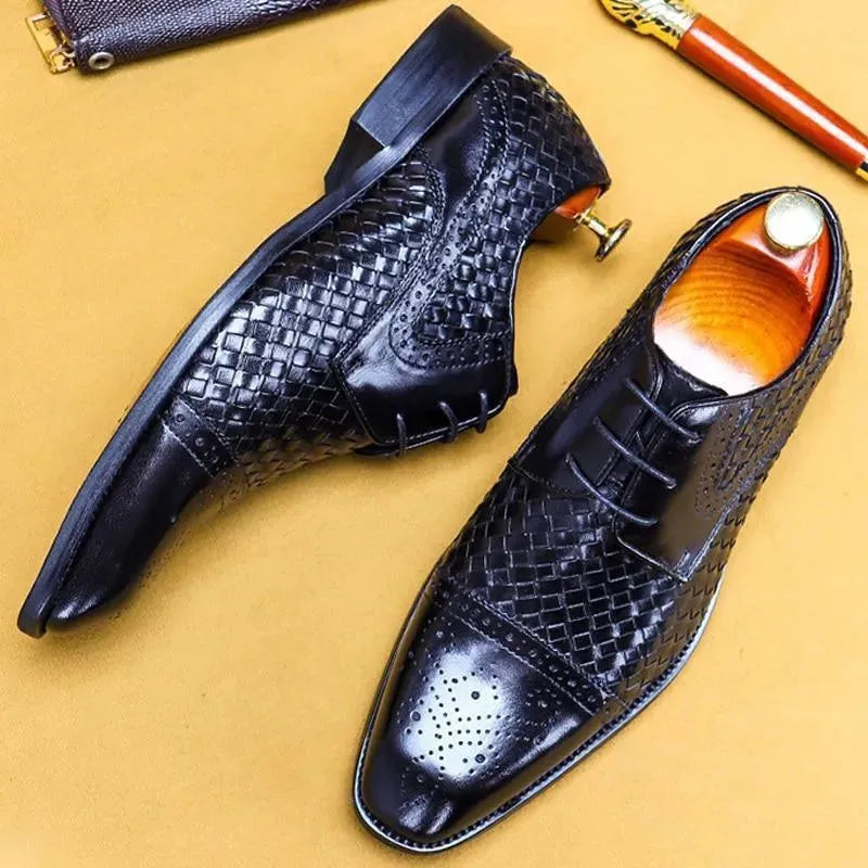 Men Dress Shoes - Urbano Leather Oxford Shoes - Dress Shoes - LeStyleParfait