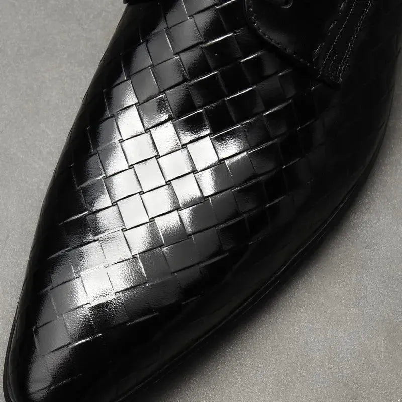 Men Dress Shoes - Weaved Style Oxford Leather Shoes - Dress Shoes - LeStyleParfait