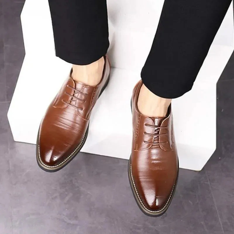 Men Dress Shoes - Wingtip Leather Shoes - Dress Shoes - LeStyleParfait