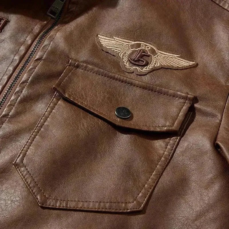 Men Fleece-Leather Trucker Jacket - Leather Jacket - LeStyleParfait