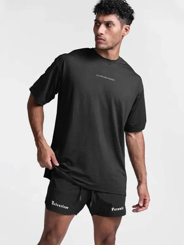 Men Green Relaxed Crew Neck Tshirt-Men T-Shirt-LeStyleParfait
