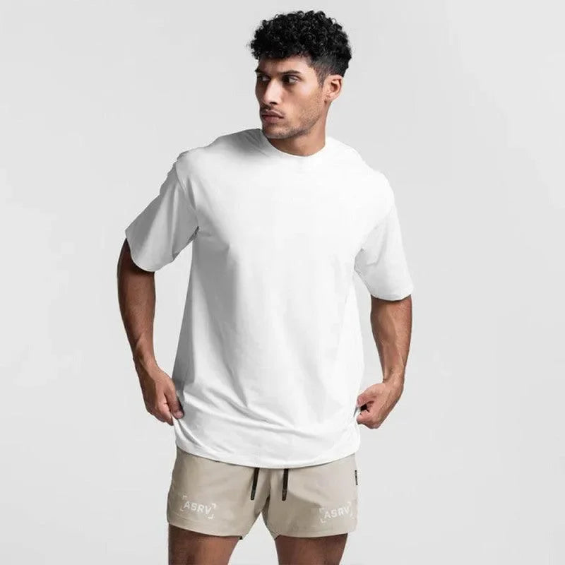 Men Green Relaxed Crew Neck Tshirt-Men T-Shirt-LeStyleParfait