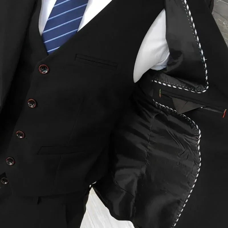 Men-in-Black Three Piece Slim Fit Suit - Three Piece Suit - LeStyleParfait