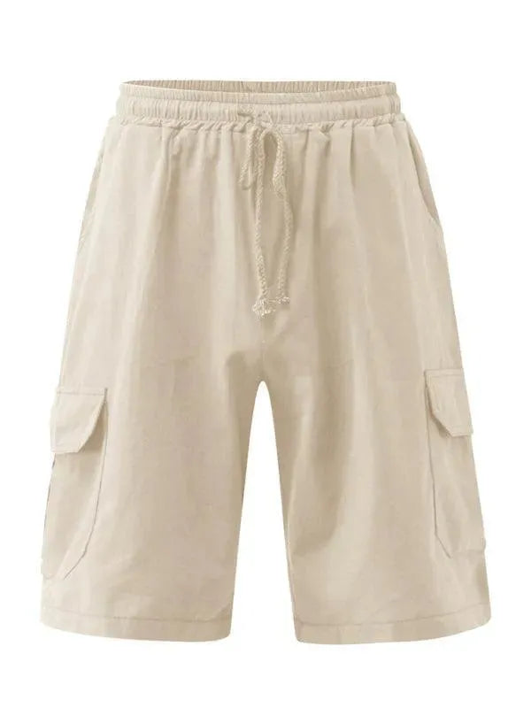 Men Linen Cargo Shorts - Shorts - LeStyleParfait