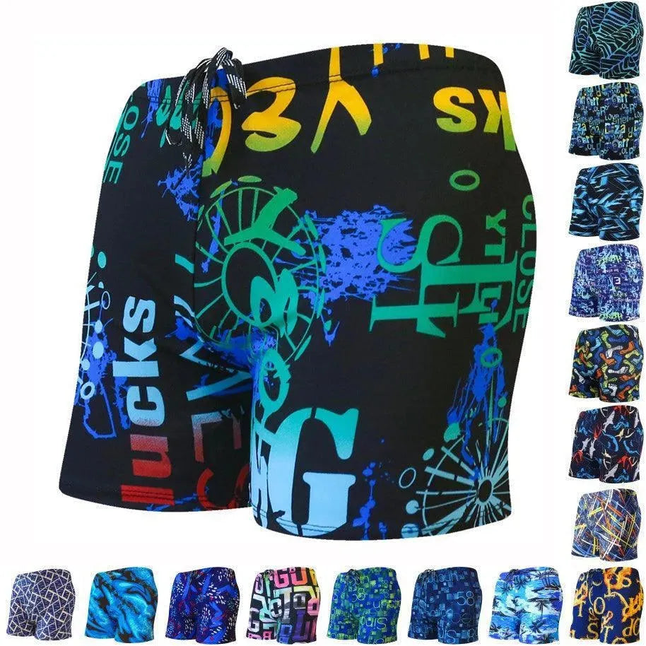 Men Multicolor Abstract Swim Shorts fashion image
