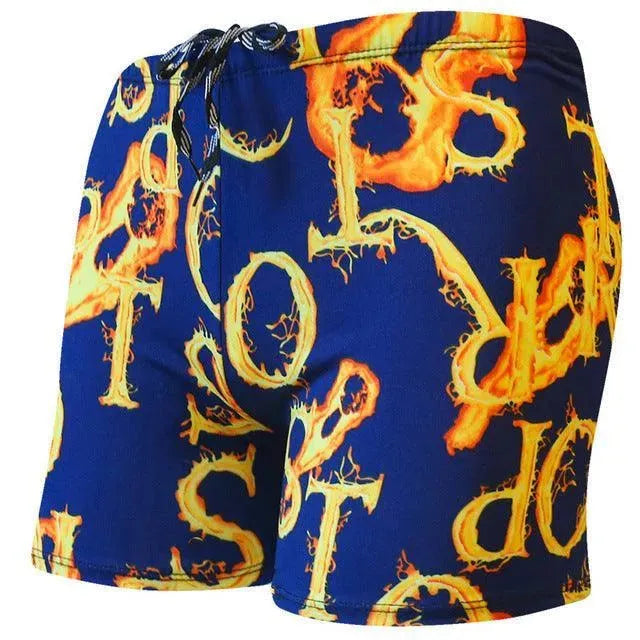 Men Multicolor Abstract Swim Shorts fashion image