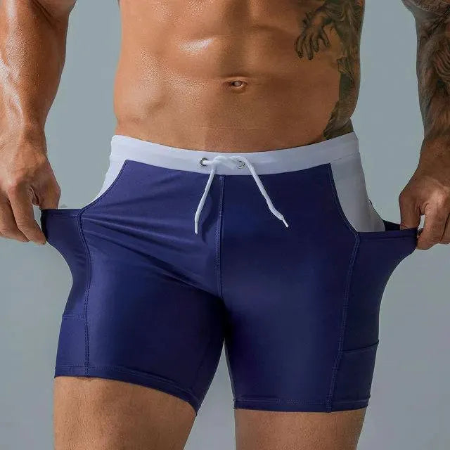 Men Navy Blue Swim Shorts fashion image