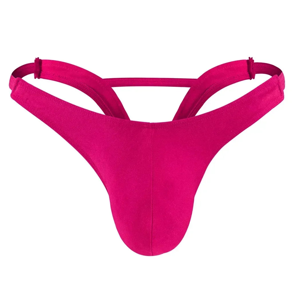 String sans coutures en forme de V pour homme, sous-vêtement avec poche pour pénis
